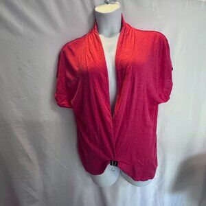 Maurices XXL Red Short Sleeve Open Front Cardigan Shrug Slub Knit